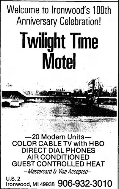 Twilight Motel (Twilight Time Motel) - June 20 1985 Ad (newer photo)